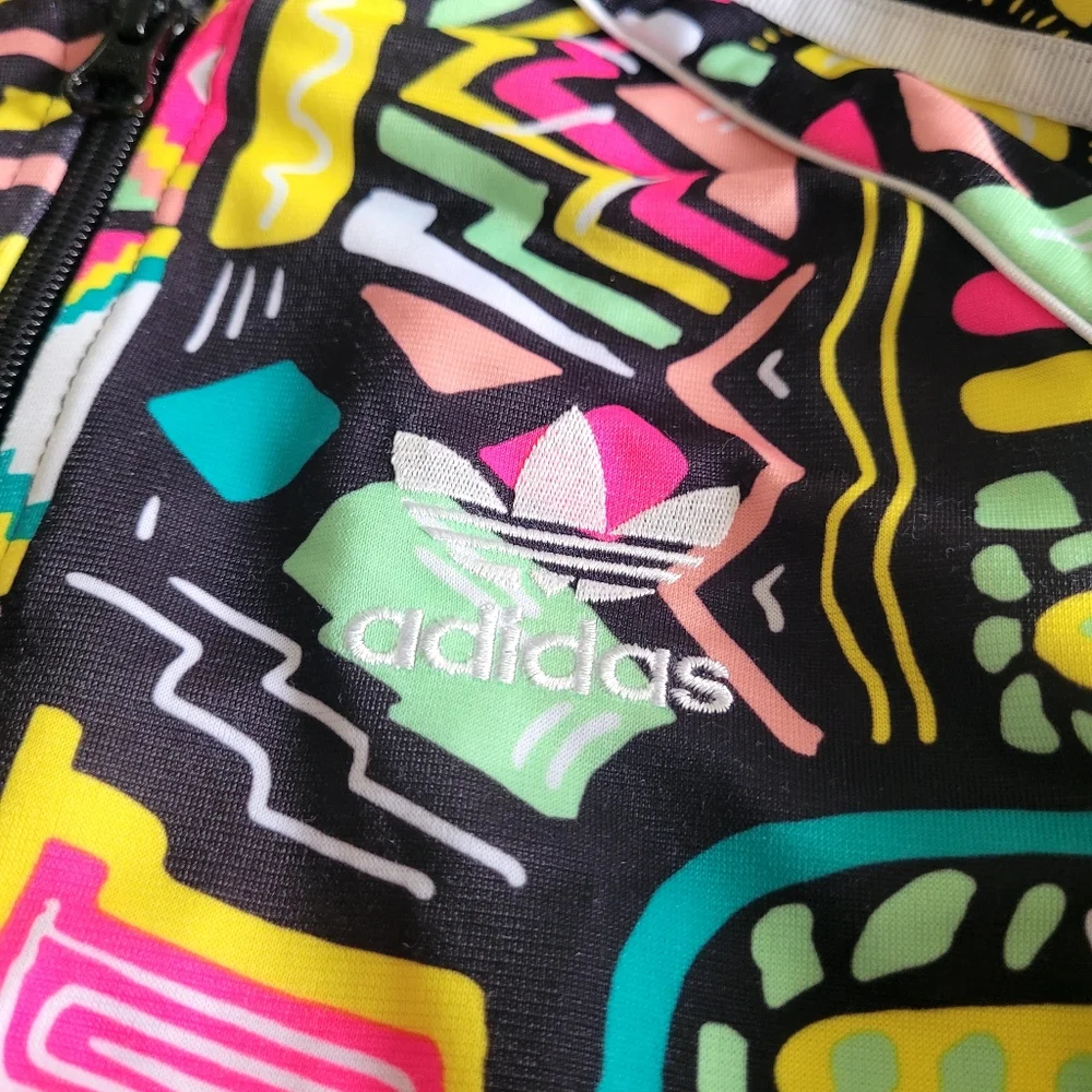 Adidas Cropped SST Full-Zip Track Jacket Girls Size 7-8Y XS